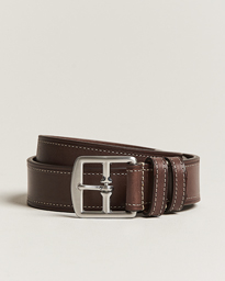 Anderson's Bridle Stiched 3,5 cm Leather Belt Brown