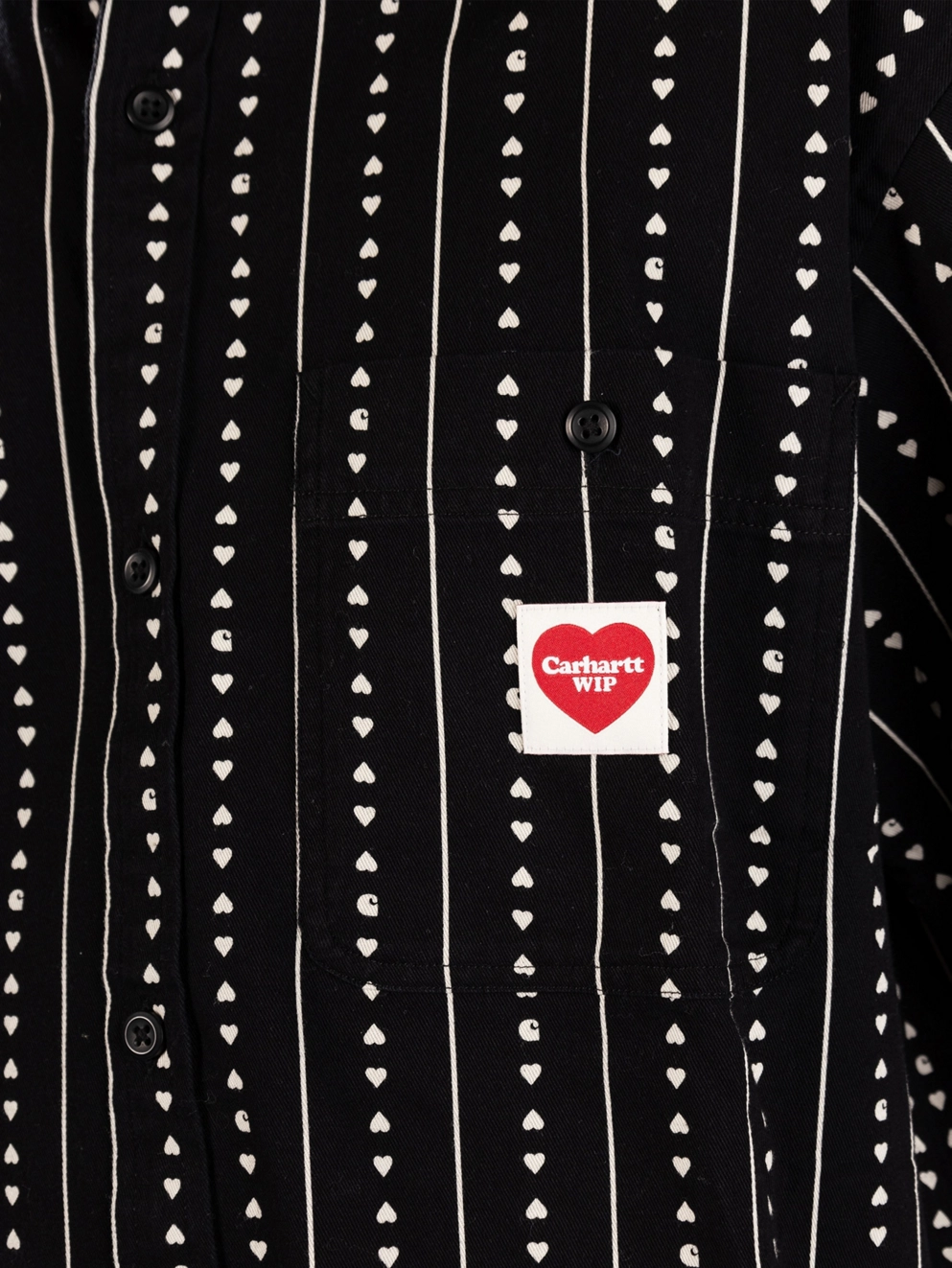 Carhartt WIP Drewe Shirt heart c pinstripe/blk/nat