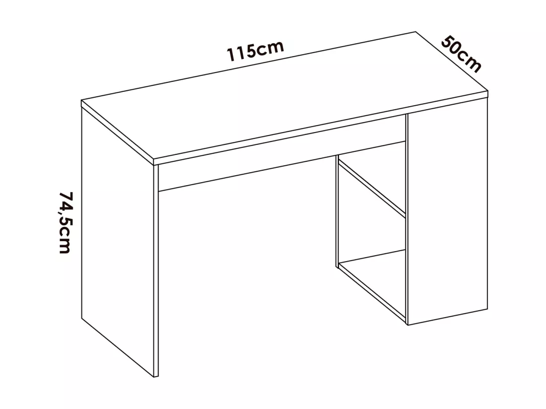 Ensemble de tête de lit + table de chevet avec 2 tiroirs + bureau pour enfant coloris blanc