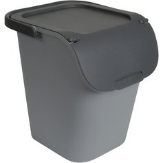 Poubelle de tri TriHome, 40 litres, ciment/anthracite