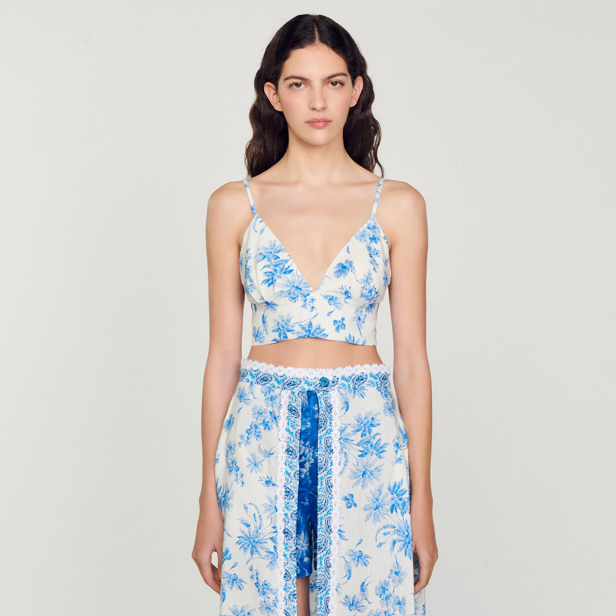 Top brassiére imprime fleuri