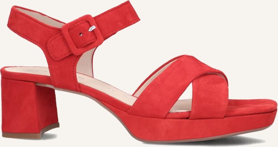 GABOR Sandalen met Hak Dames 953 Maat: 39 Materiaal: Suède Kleur: Rood