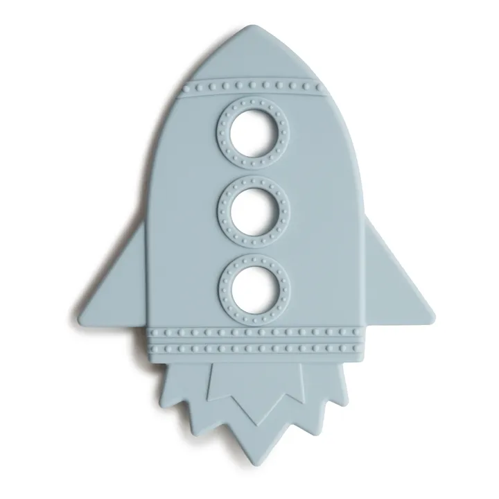 Mushie Jouet de dentition Fusée en silicone | Bleu