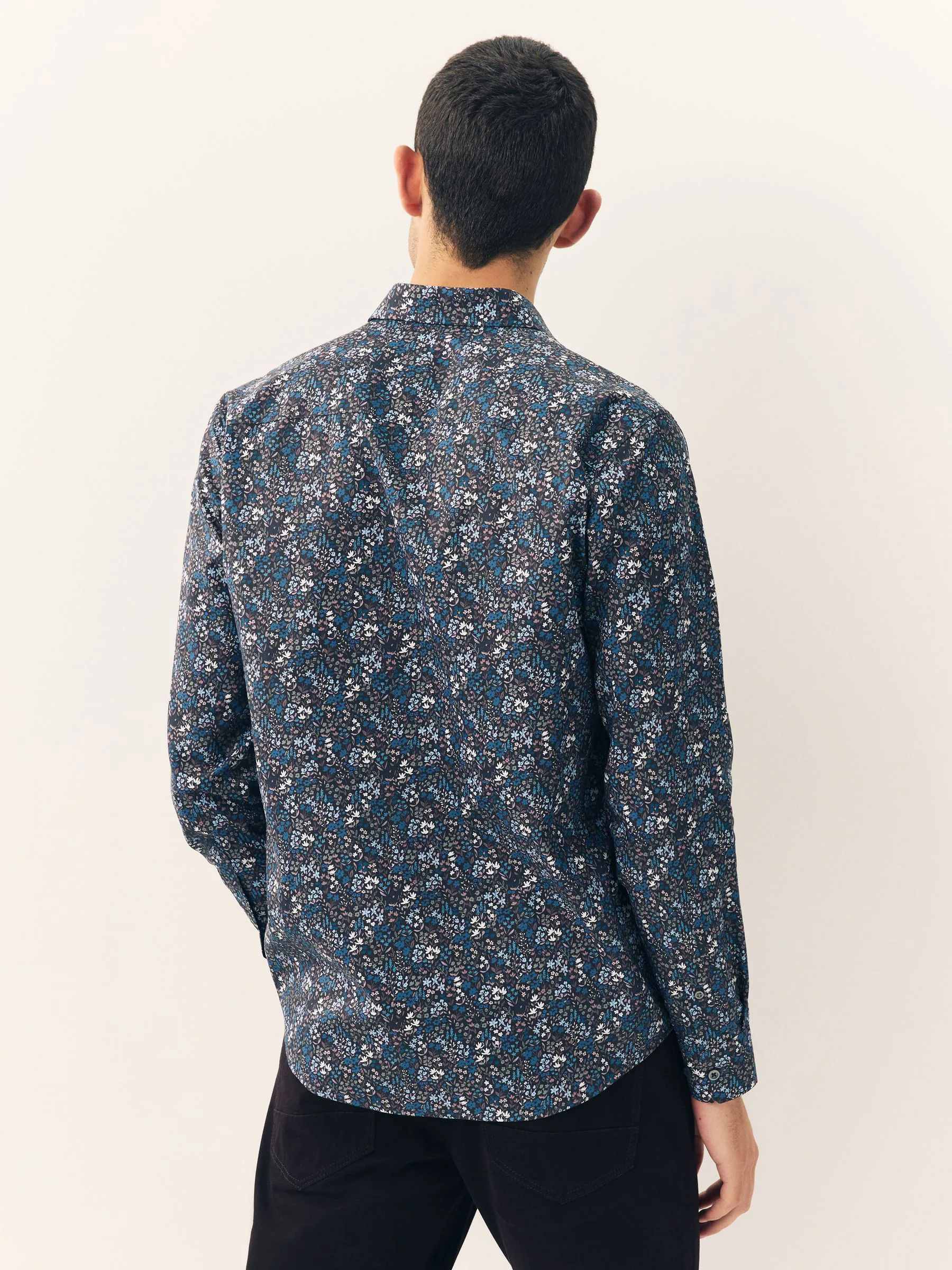 Navy Meadow Floral - Overhemd met lange mouwen en print