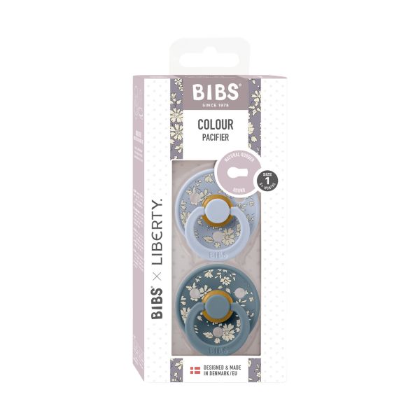 BiBs X Liberty Capel Fopspeen - 0-6 Mnd - 2 Stuks - Dusty Blue Mix