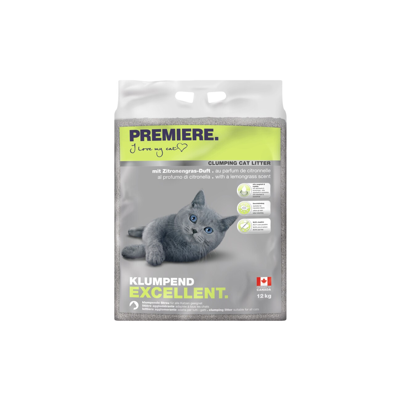 PREMIERE Excellent Zitronengras Klumpstreu 12 kg