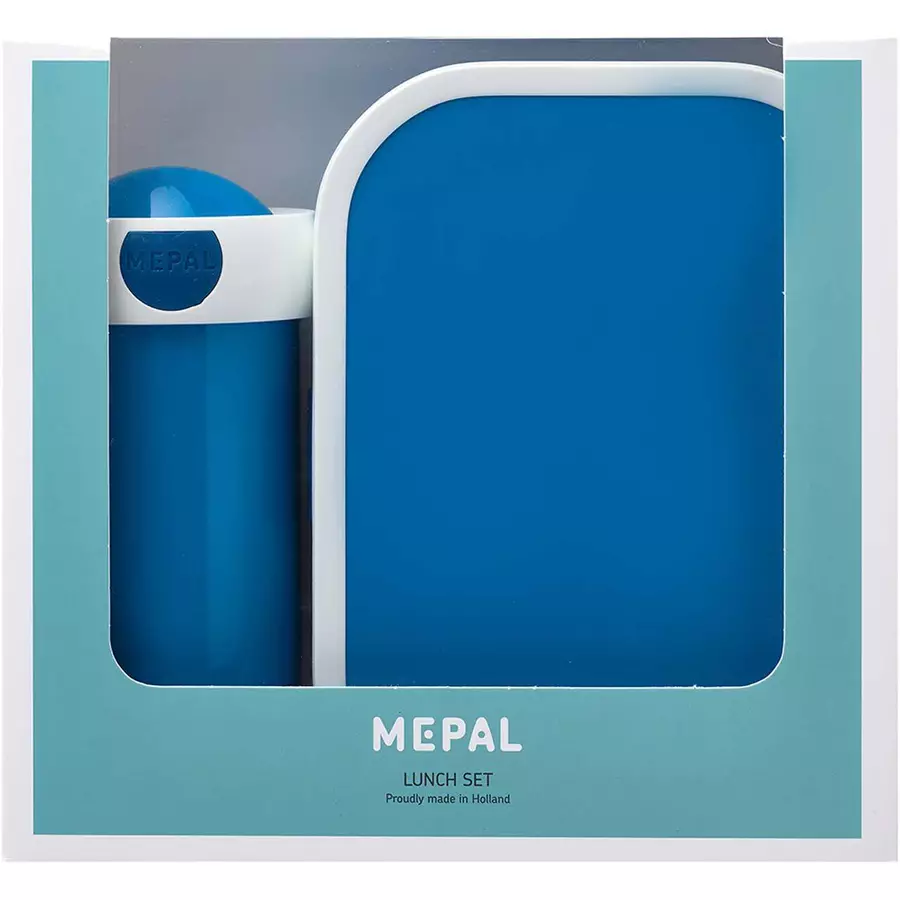 Mepal Brotdose + Verschlussbecher Campus 300 ml + 700 ml 2er Set blau