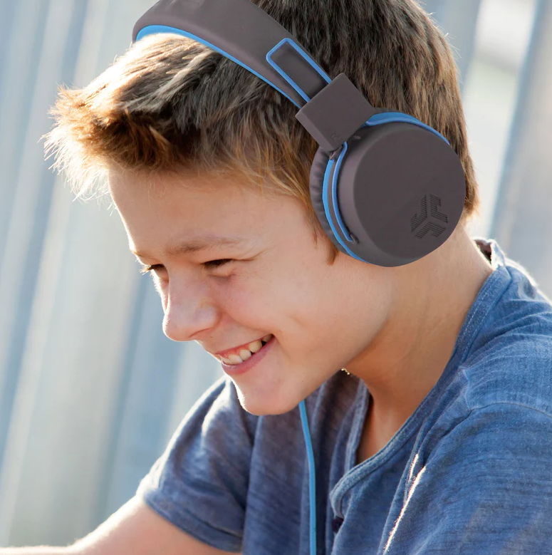 JBuddies Studio Kinder On-Ear Kopfhörer 85dB Begrenzte Lautstärke 3.5mm Klinken Anschluss (IEUHJKSTUDIORGRYBLU6) - Grau / Blau