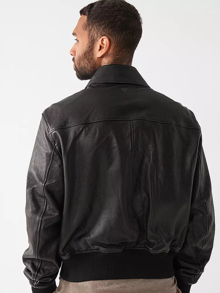 AMI PARIS Lederjacke schwarz