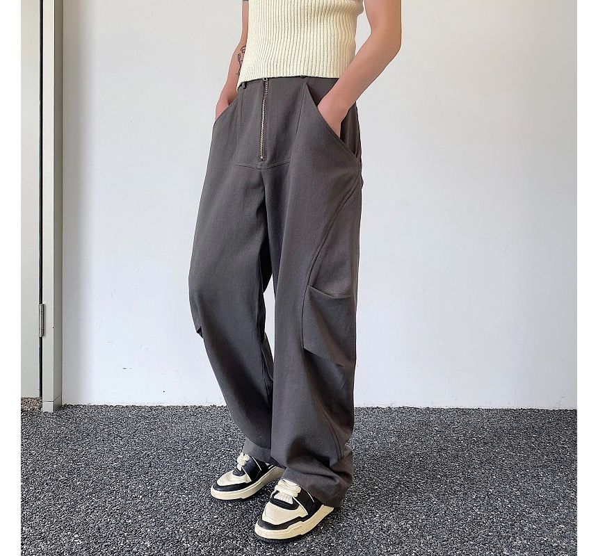 ravewider - Hoge taille effen wijde jeans
