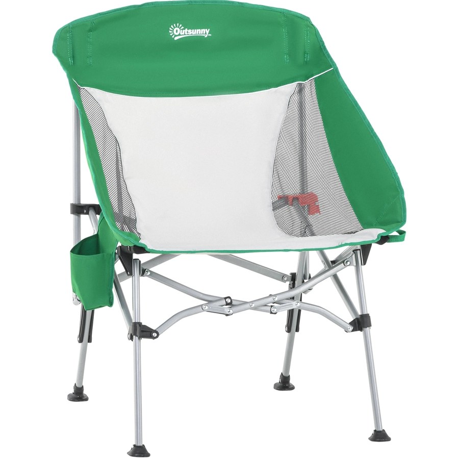 Outsunny Campingstuhl zusammenklappbar grün, silber
