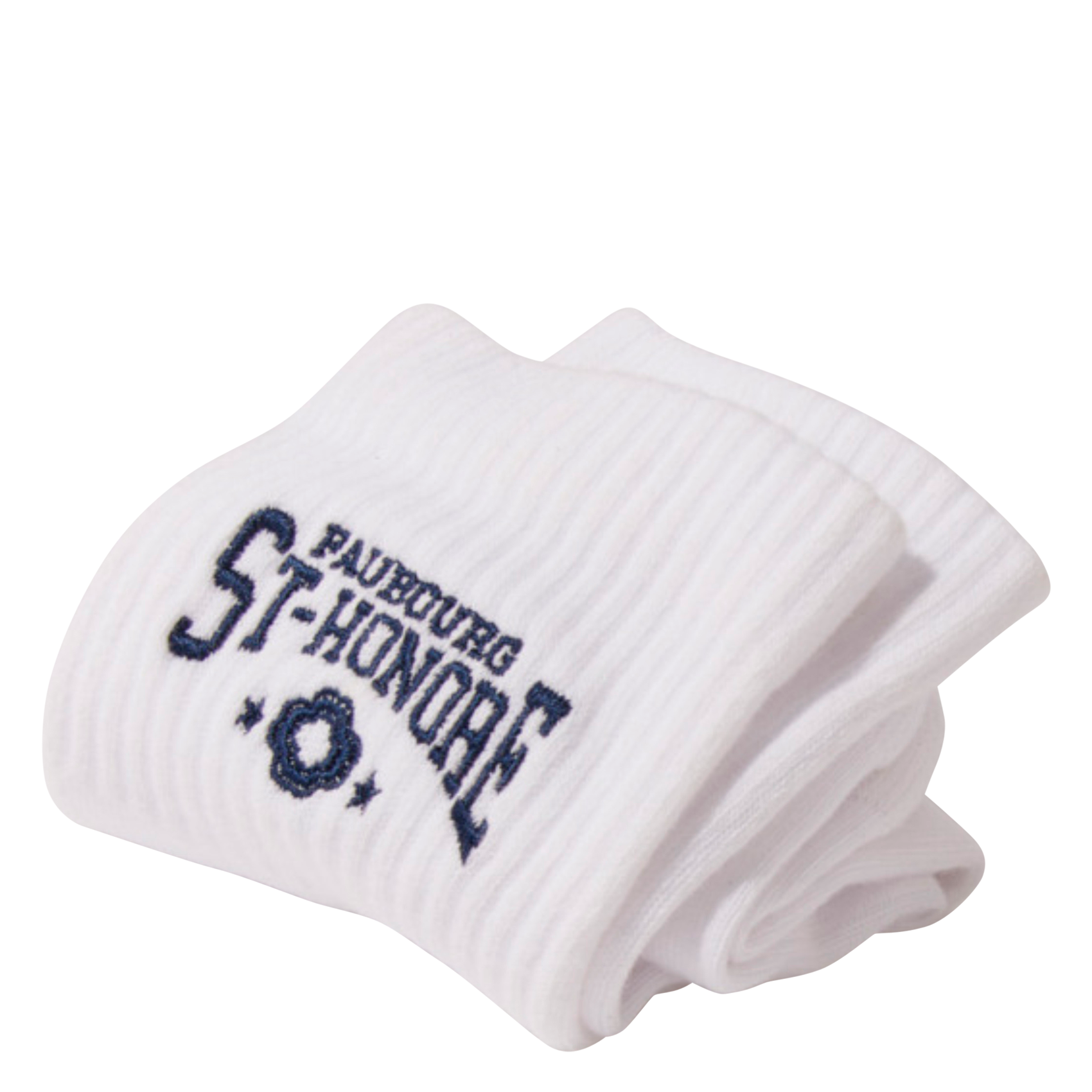 Chaussettes brodées en coton mélangé | Blanc