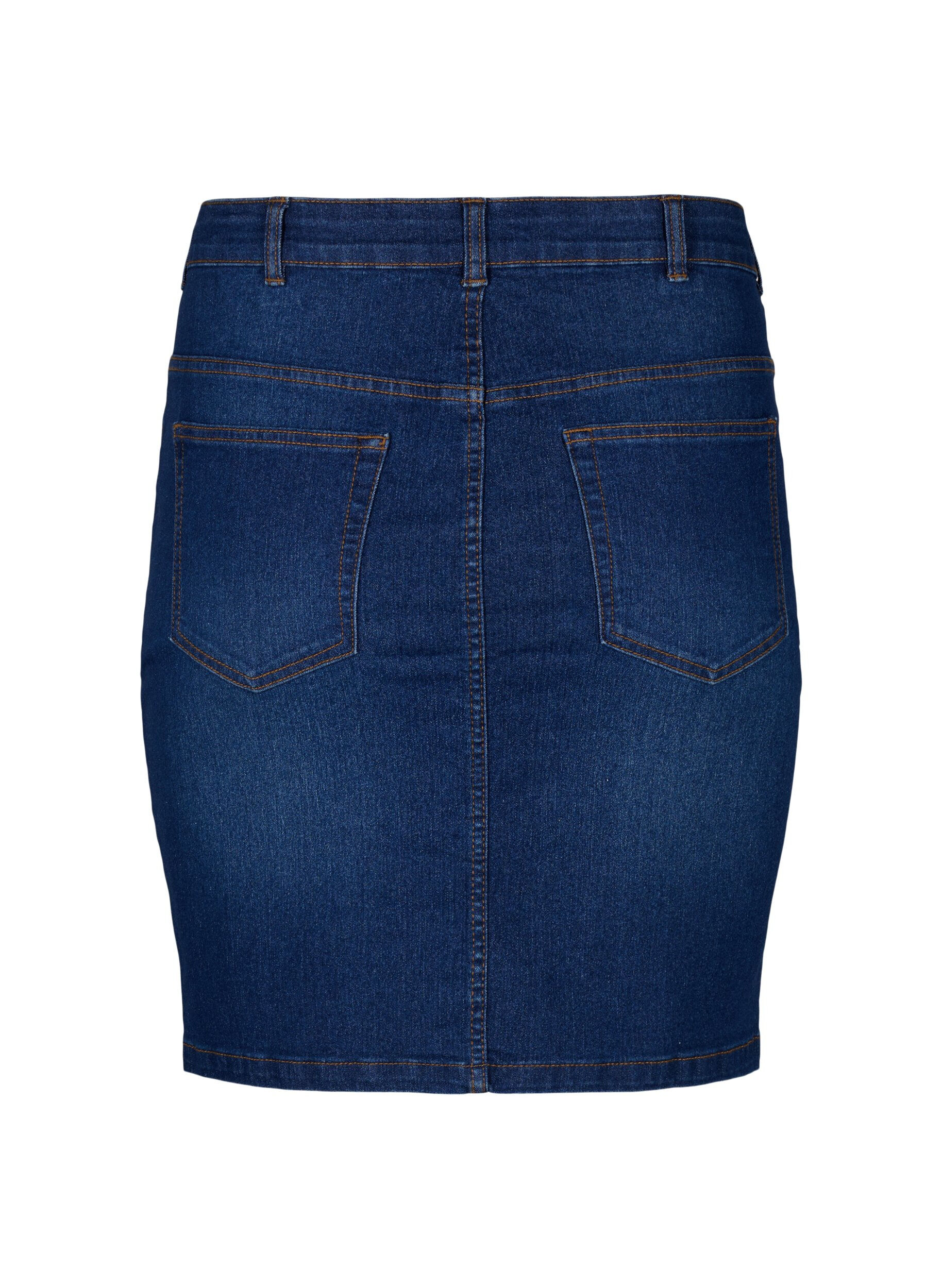 FLASH - Tætsiddende denim nederdel