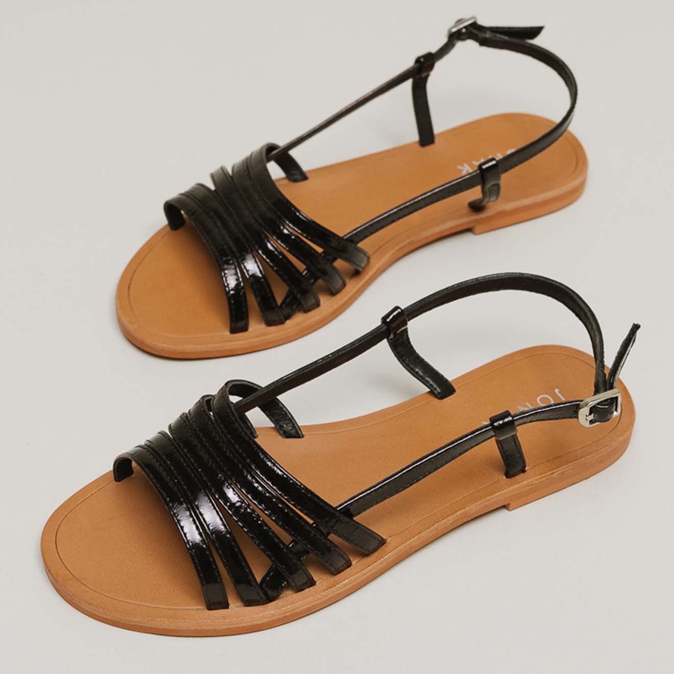 Jonak Sandales en Cuir verni Wroom noires
