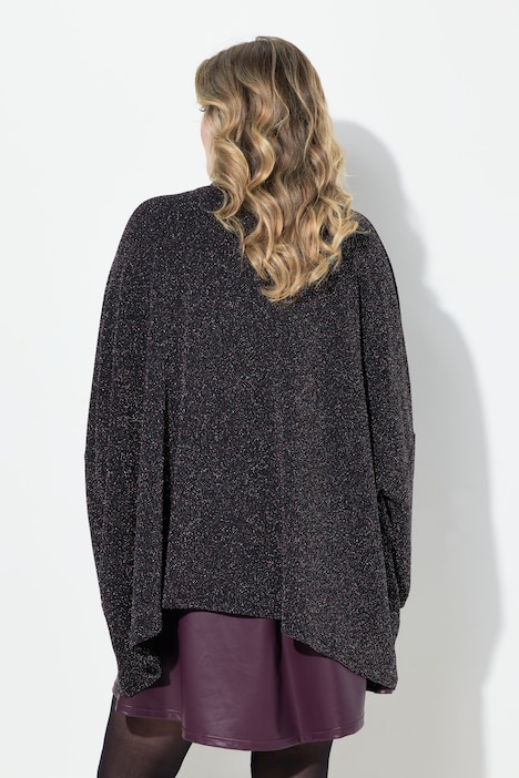 T-Shirt, oversized, Glitzer-Jersey