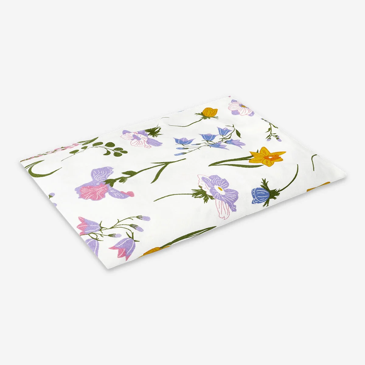 Bomuld dug med blomsterprint - 140x220 cm