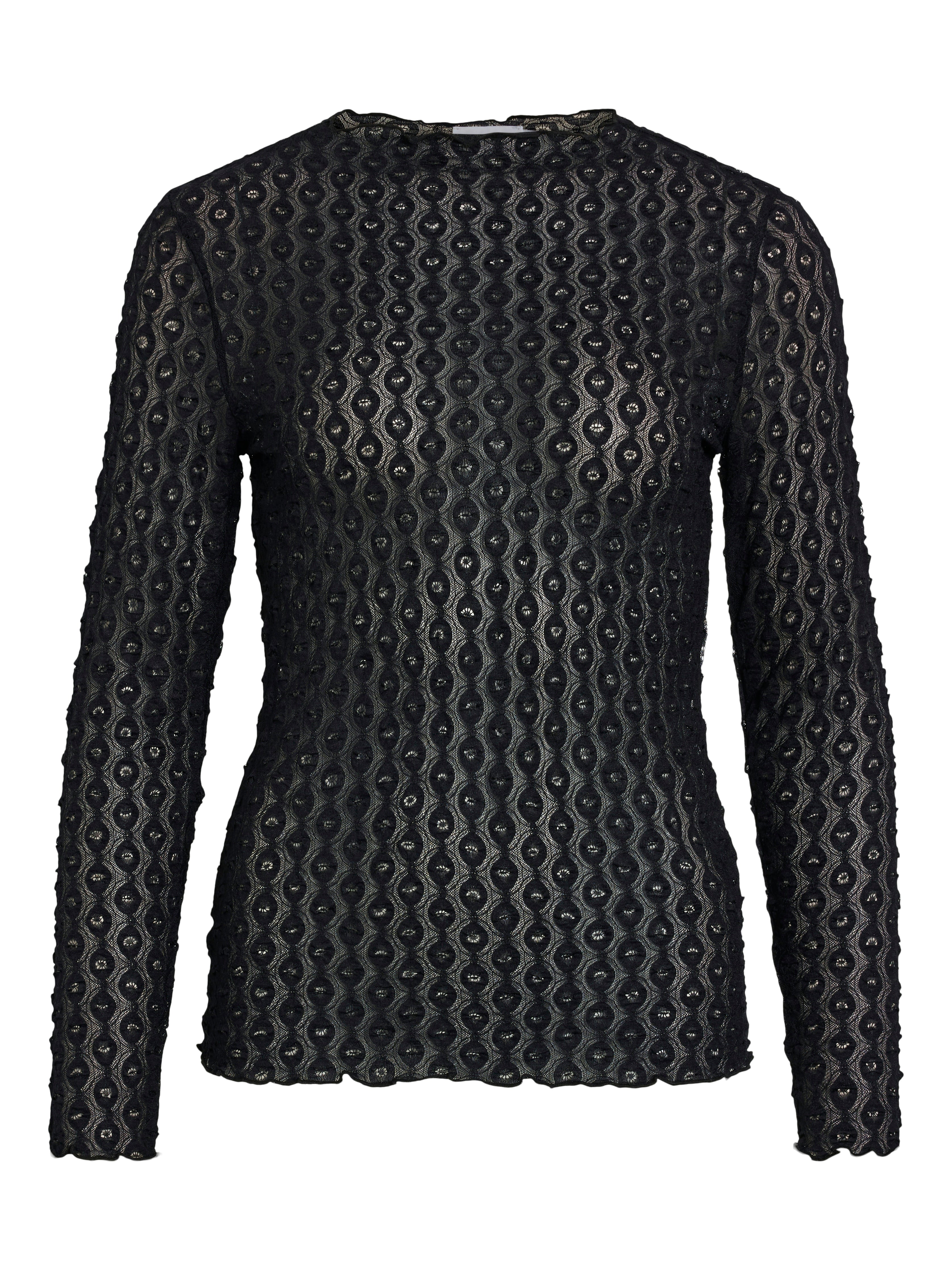 Vila  Vimessan Funnel Neck L/S top - Black Beauty