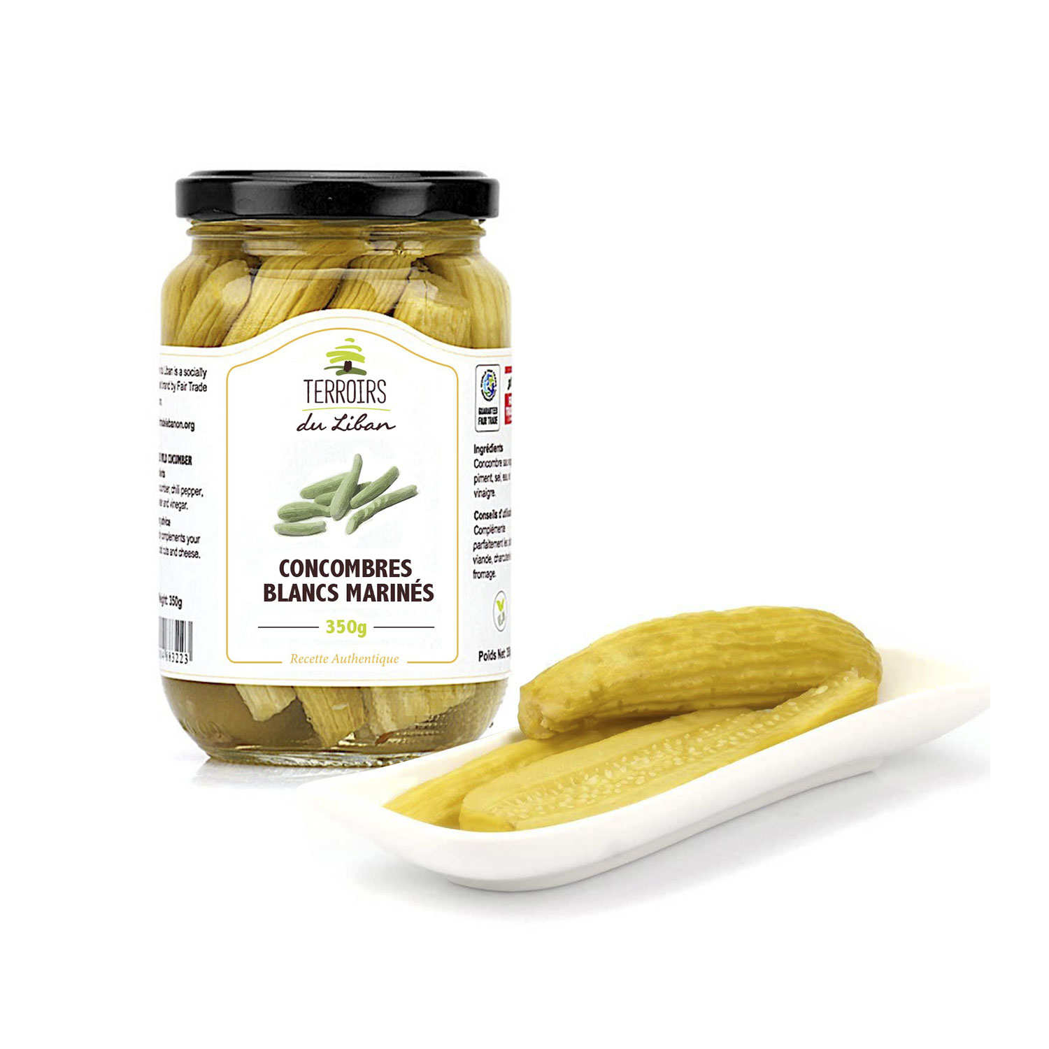Concombres blancs marinés du Liban