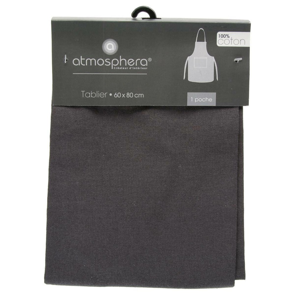 Tablier - coton - gris foncé - 60x80 cm