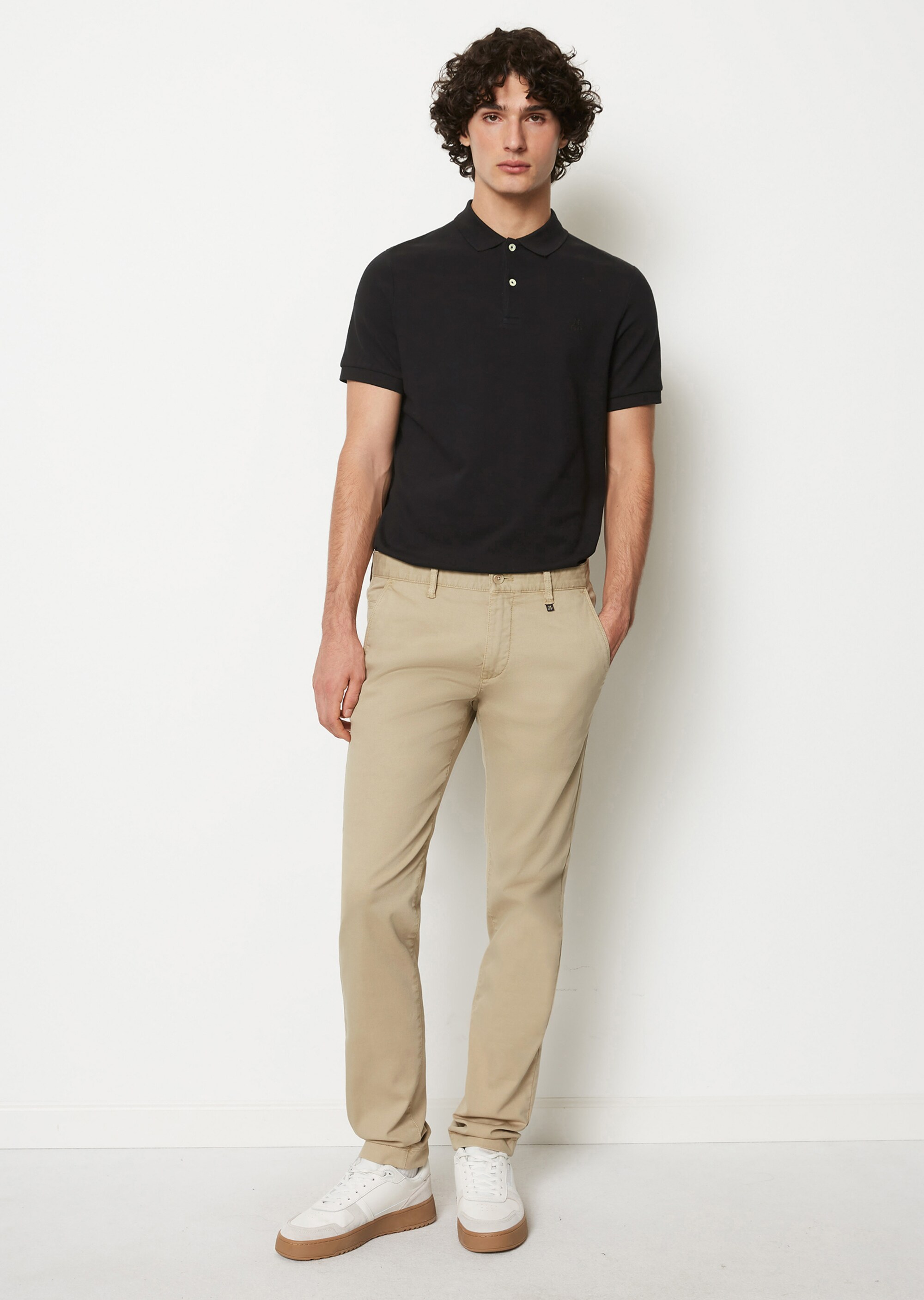 Kurzarm-Poloshirt Piqué shaped aus Organic Cotton-Stretch
