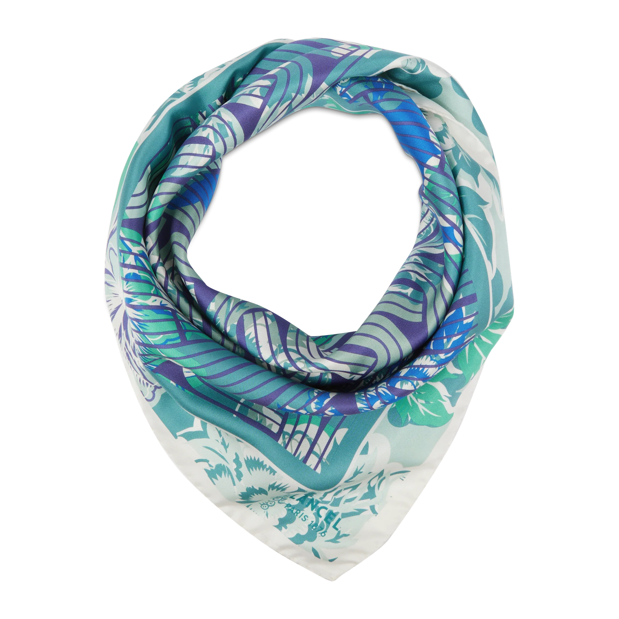 Carré 90 Pivoine Optical Pattern-Multico Emeraude