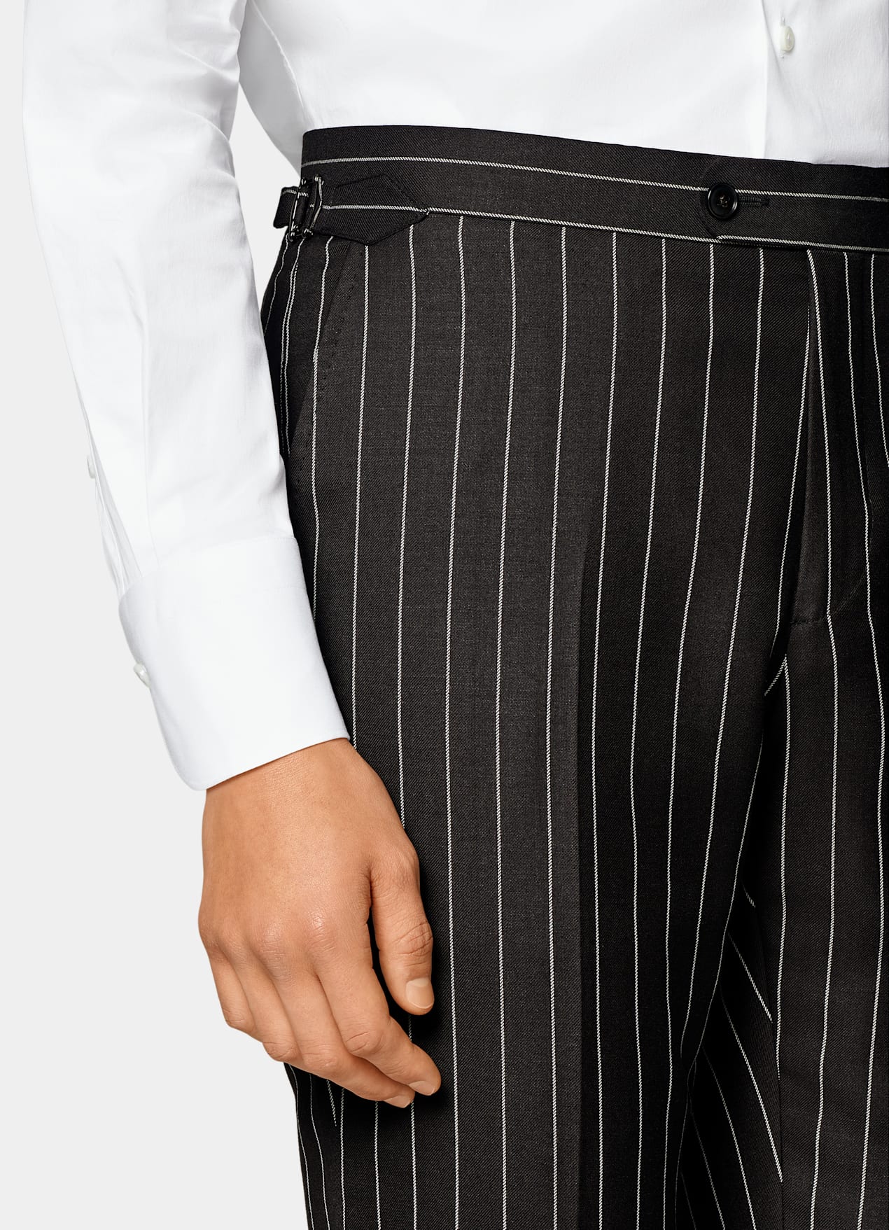 Costume Havana coupe Tailored marron foncé à rayures