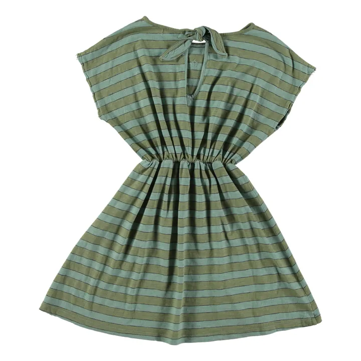 Tocoto Vintage Robe Rayure Coton Bio | Vert