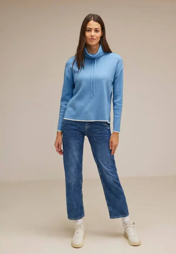 Pullover mit Tunnelzugband - gentle blue melange