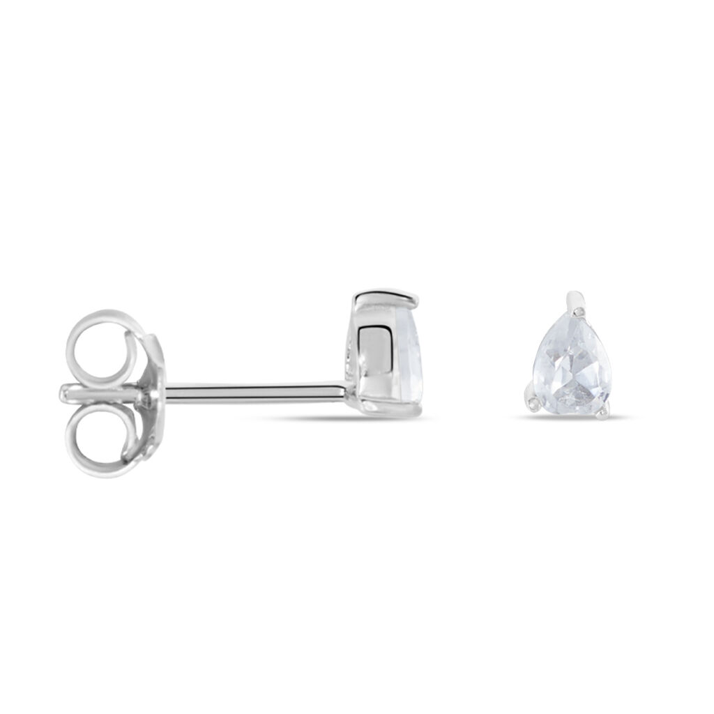 Boucles D'oreilles Puces Anaru Argent Blanc Oxyde De Zirconium
