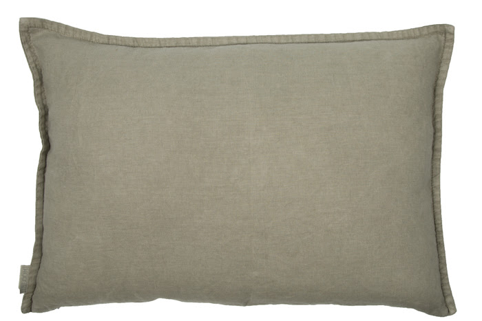 Kussen Vintage velvet/linnen 40x60 cm Olive grey