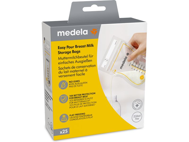 MEDELA Muttermilchbeutel Easy Pour 25 Stück Muttermilchbeutel, 210 ml