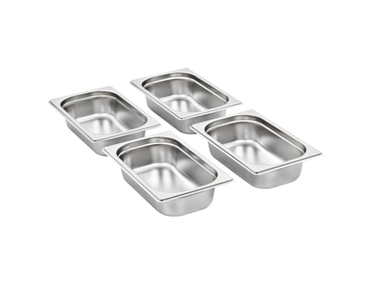 VIDAXL - Bac gastro pro Récipients gastronorm 8 pcs gn 1/4 65 mm acier inoxydable