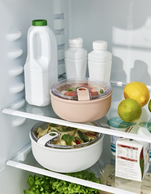 (2er Set) ELA Frischhalte Dose Auslaufsichere Lunch Box Aufbewahrungs Behälter mit Deckel (1057499999) - Meadow Rose / Mistletoe White