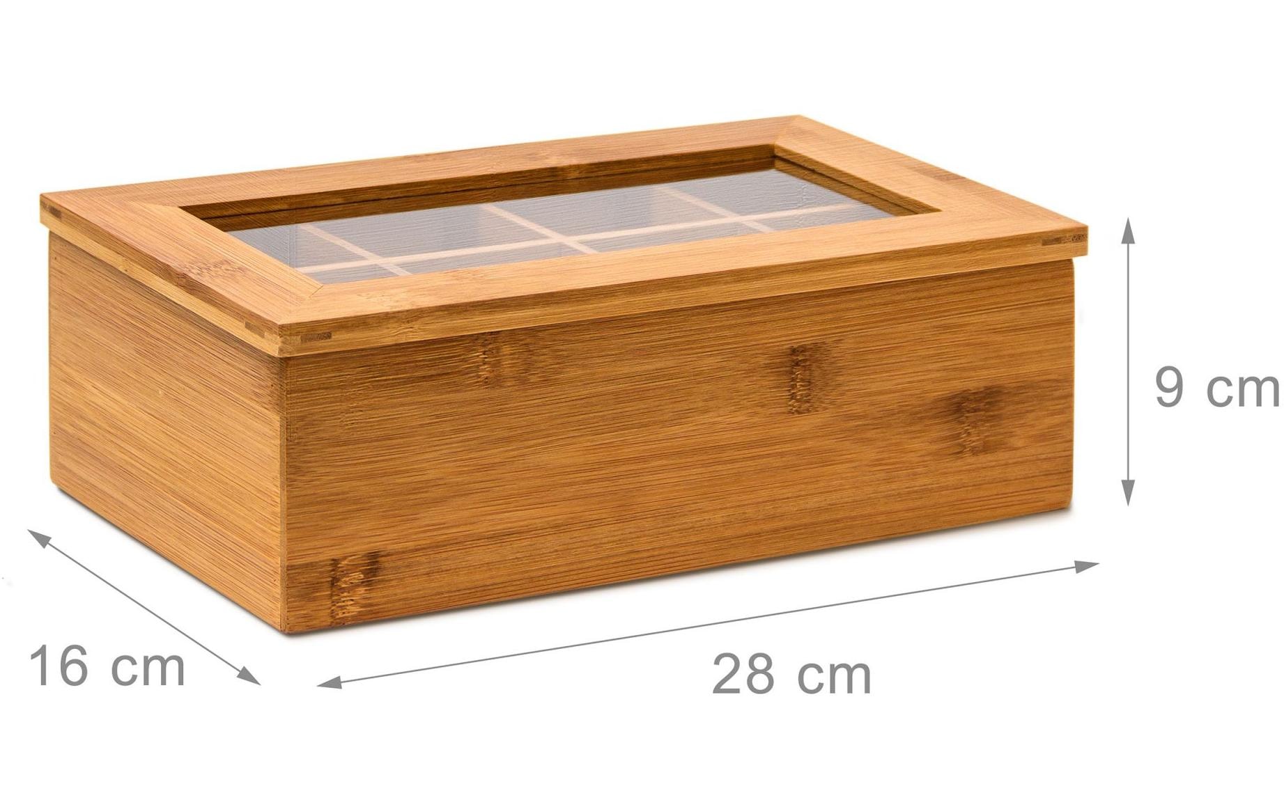 relaxdays Teebox »Braun« 1 Stk. tlg. Holzart: Bambus (China)