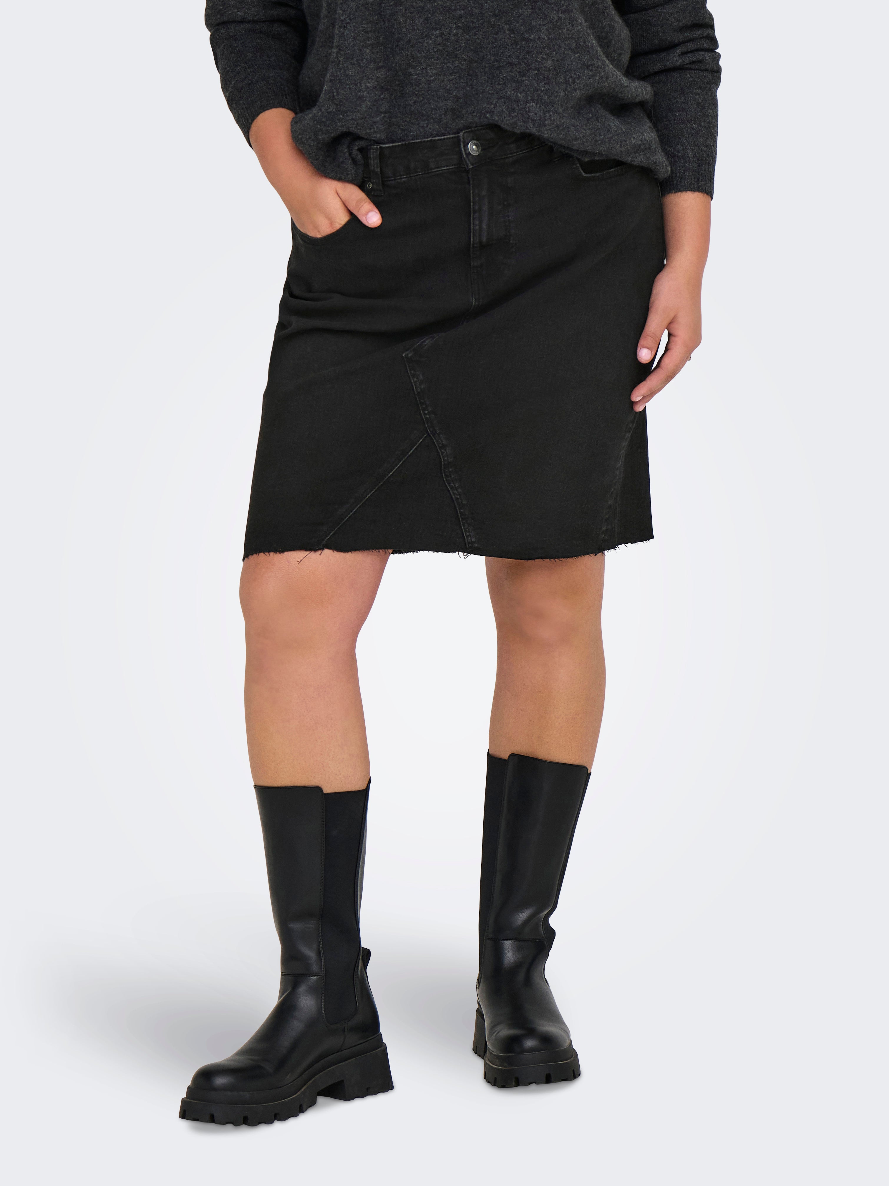 CARSLOAN Jeansrock Washed Black