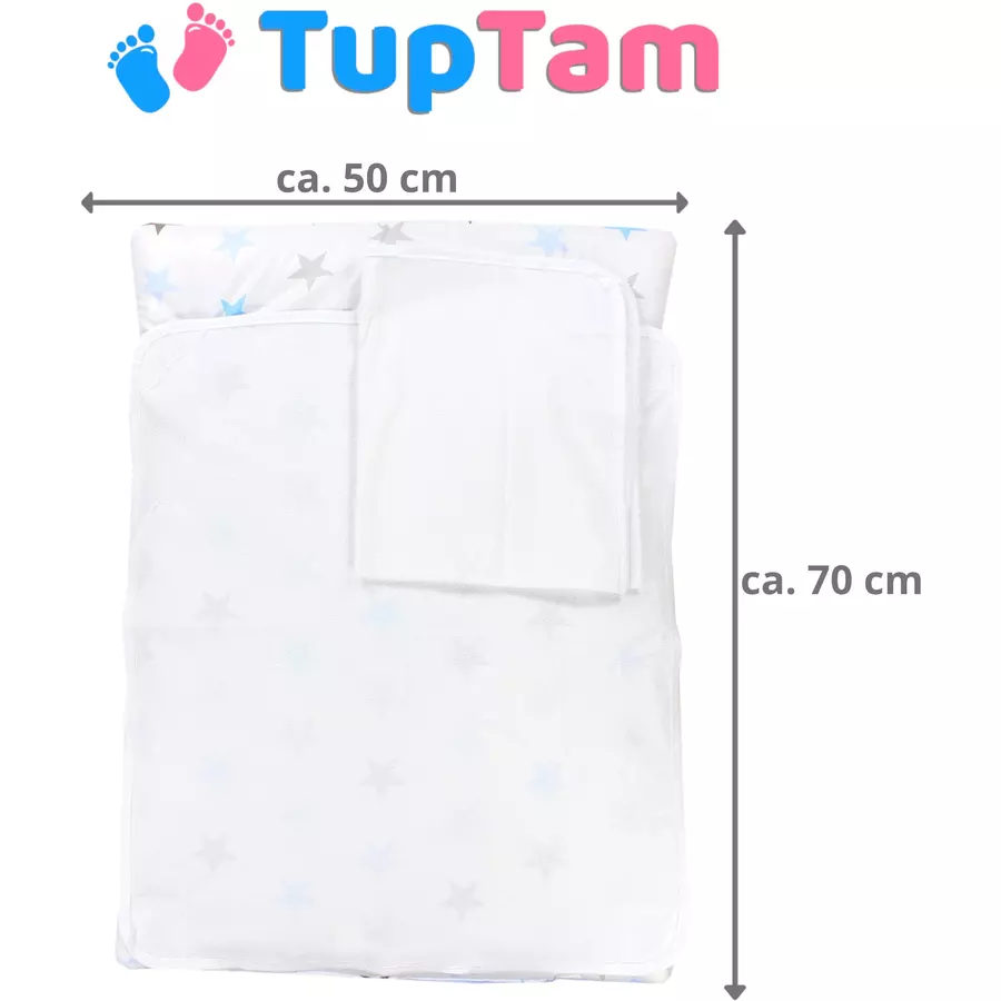 TupTam Baby Wickelauflage inkl. 2 Frotteebezügen blaugrau