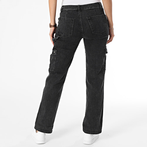 Pantalon Cargo Jean Femme Noir