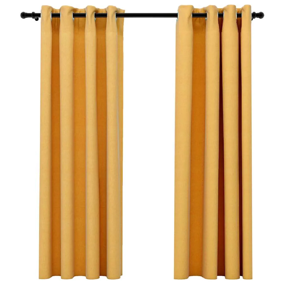 VidaXL Rideaux occultants avec Å“illets 140x175 cm - Jaune