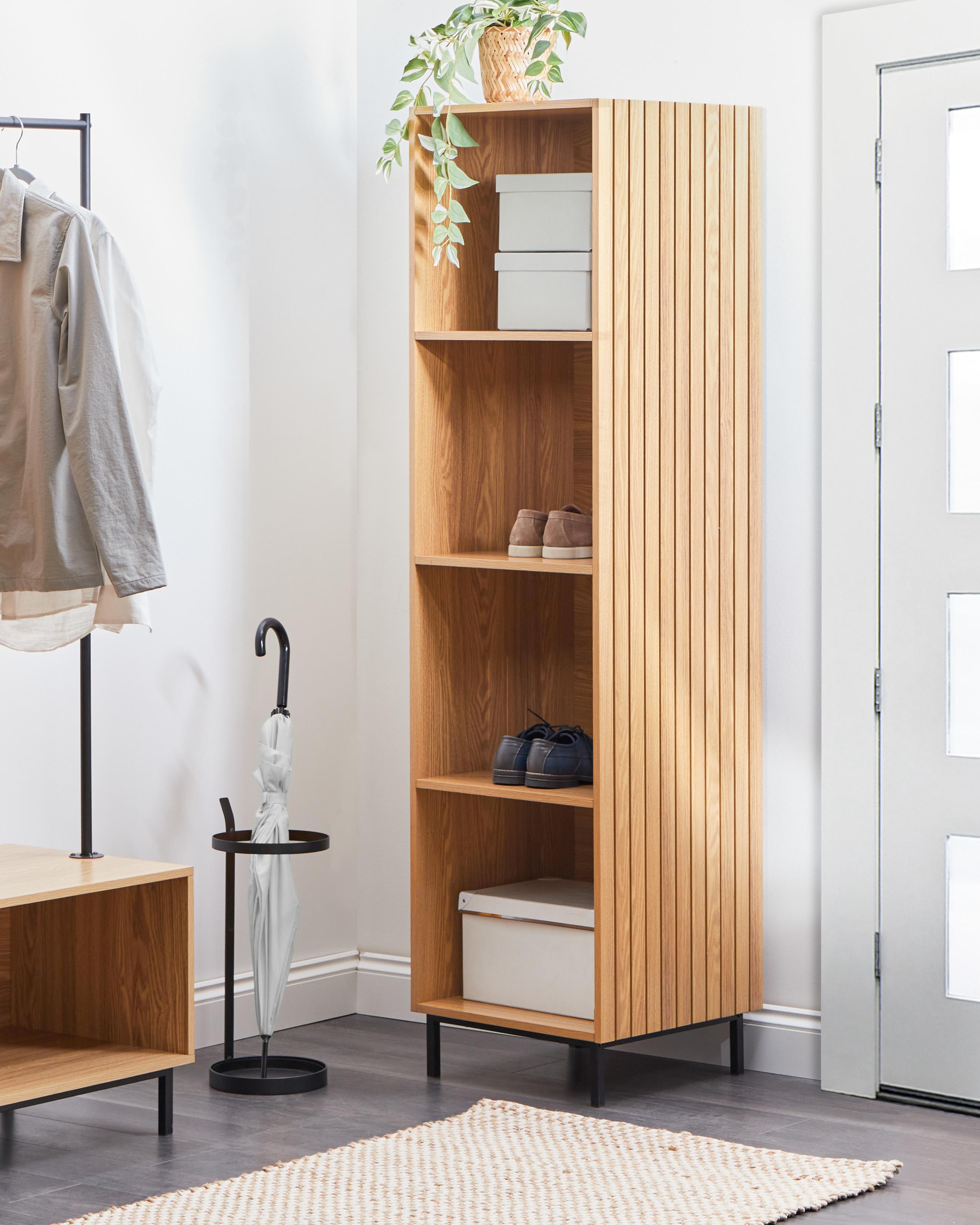 Opbergkast met 4 planken LEANDRO 175 cm Lichtbruin