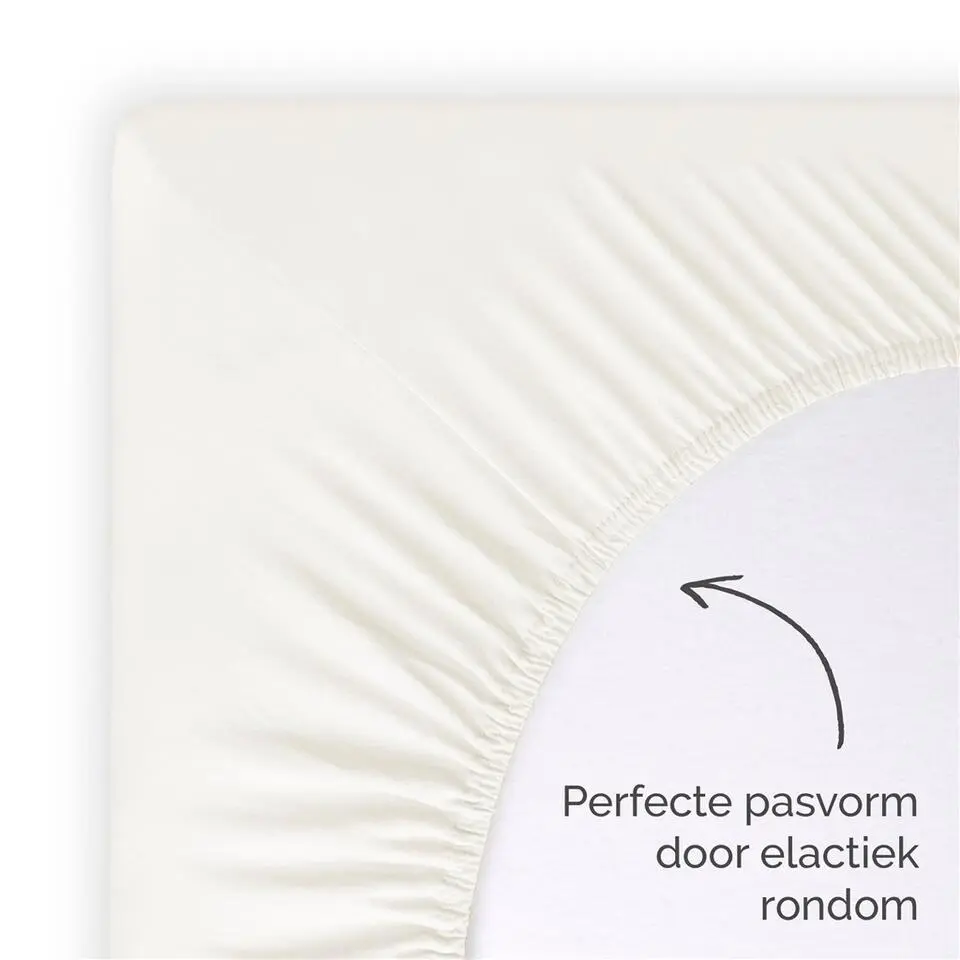 Byrklund - Hoeslaken Jersey - 90x200 cm - Off White