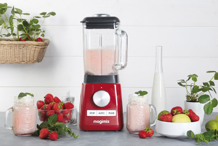Magimix Power blender rød 1,8 liter Rød, transparent, sort
