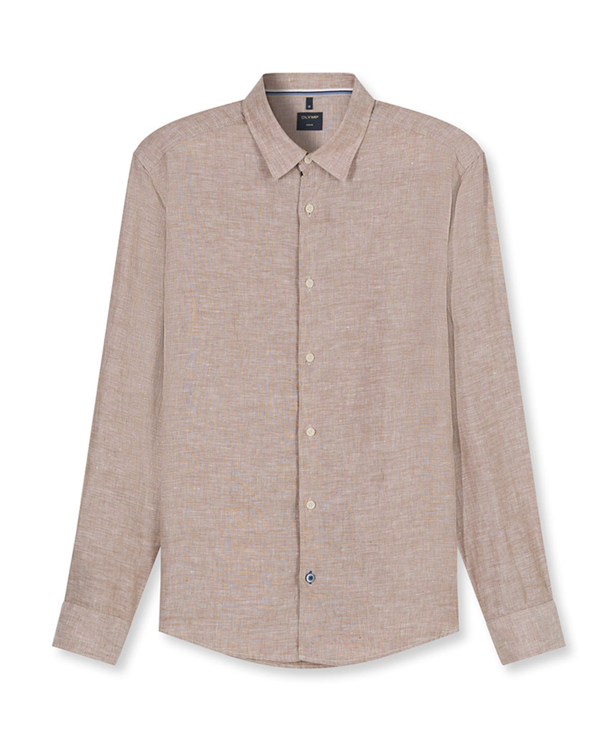 Olymp Modern fit Luxor Heren overhemd lange mouw bruin
