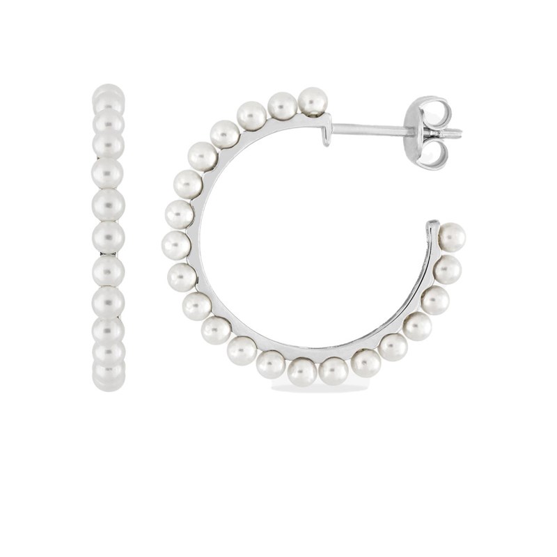 Créoles Femme - perle - Or 18 Carats