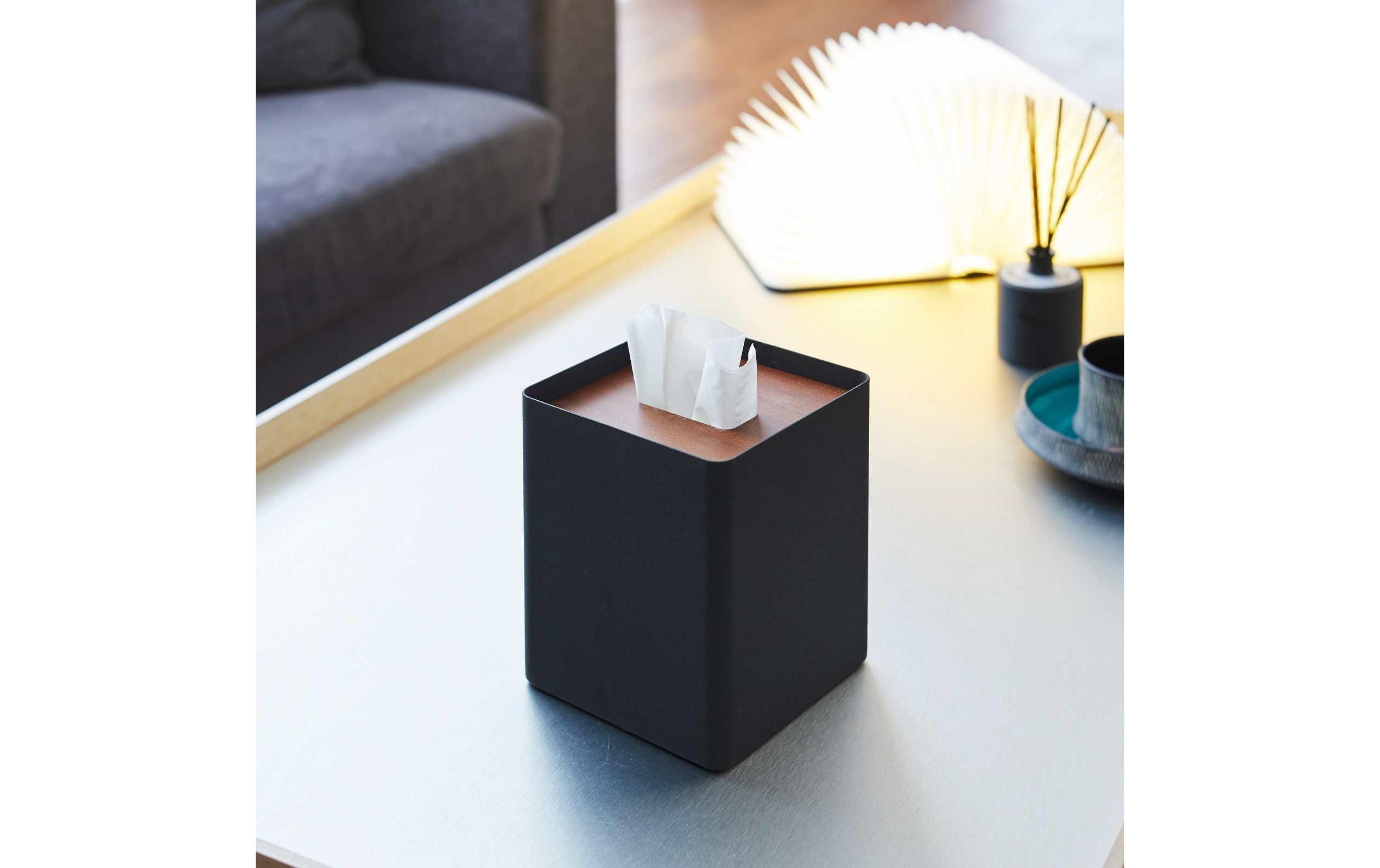Kosmetiktuchbox Rin SchwarzQuadratische Taschentuchbox