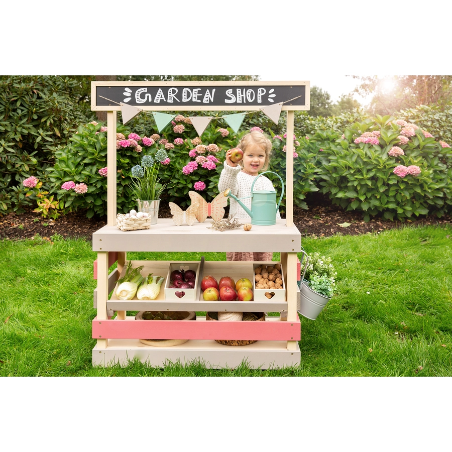 MUDDY BUDDY® Outdoor Shop Garden Friend, natur-warmgrau-malvenrosa