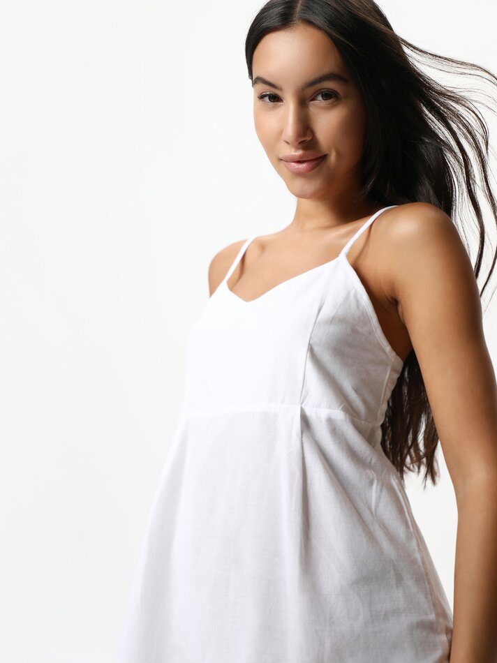 Camisola de pijama bordada - Branca