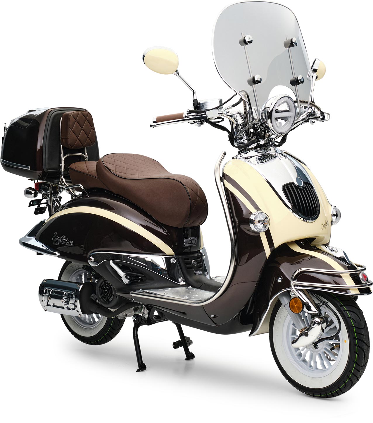 Motorroller Retro EasyCruiser Artemis Braun Beige 125ccm Scooter Kraftradtrad