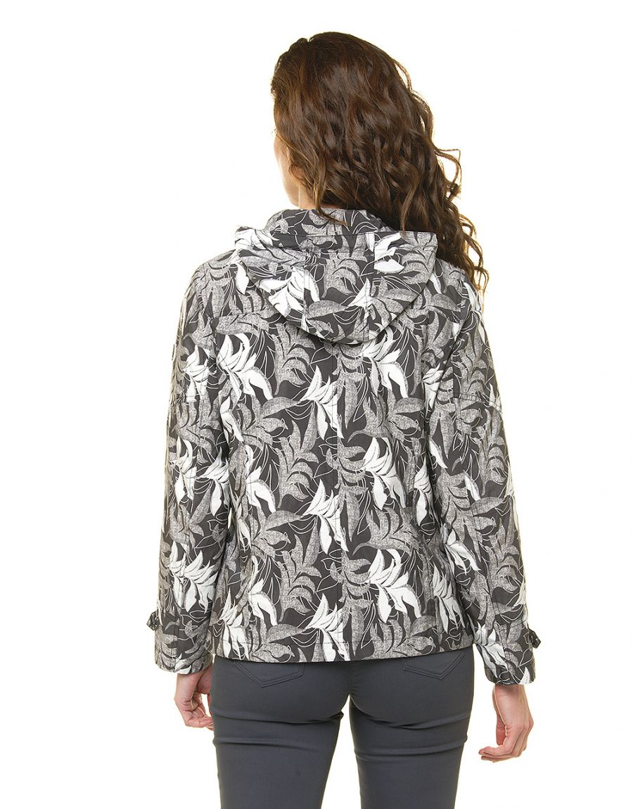 Parka feuillages gris