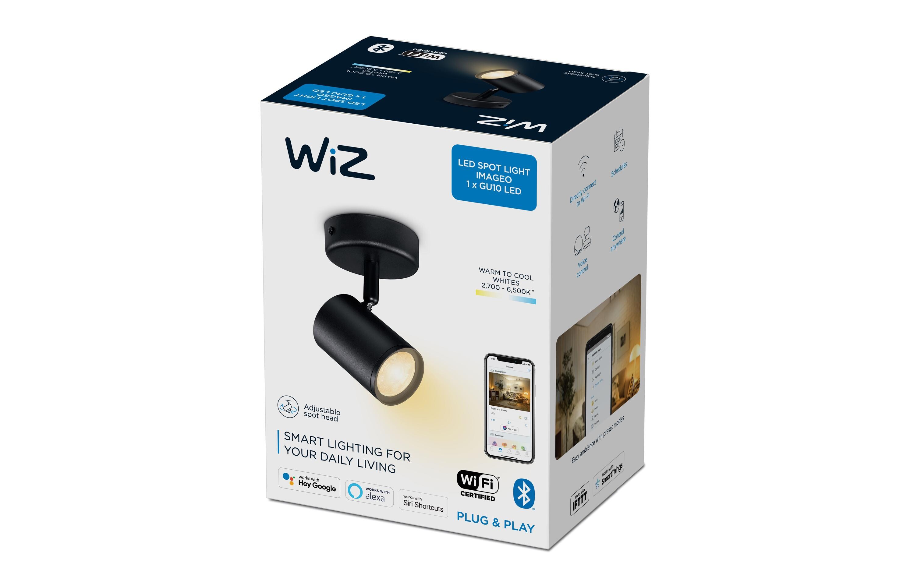 IMAGEO 1er Spot Tunable White Deckenleuchte SchwarzSmartes Leuchtmittel, steuerbar über Bluetooth, Matter, WLAN