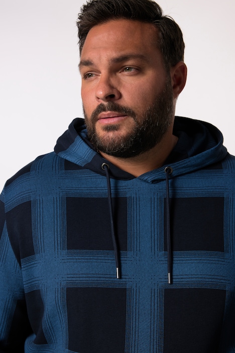 Men+ Hoodie, Alloverprint, Kapuze, bis 8 XL